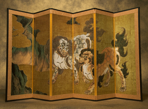 縮小屏風屏風〈国宝唐獅子図屏風〉狩野永徳筆