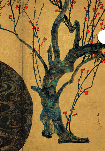 男物 逸品物 尾形光琳 紅白梅図屏風 創作陣羽織 袖無し 紐付き 正絹 9773-