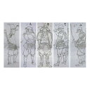掛軸 山口晃〈五武人図〉【限定50部】 日本 アートグッズ アート日本画
