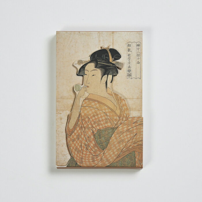 浮世絵 グッズ メモ帳 〈婦女人相十品 ポッピンを吹く娘〉 喜多川歌麿 メモ 文房具 マグネット式メモ ビードロ吹き 浮世絵メモ