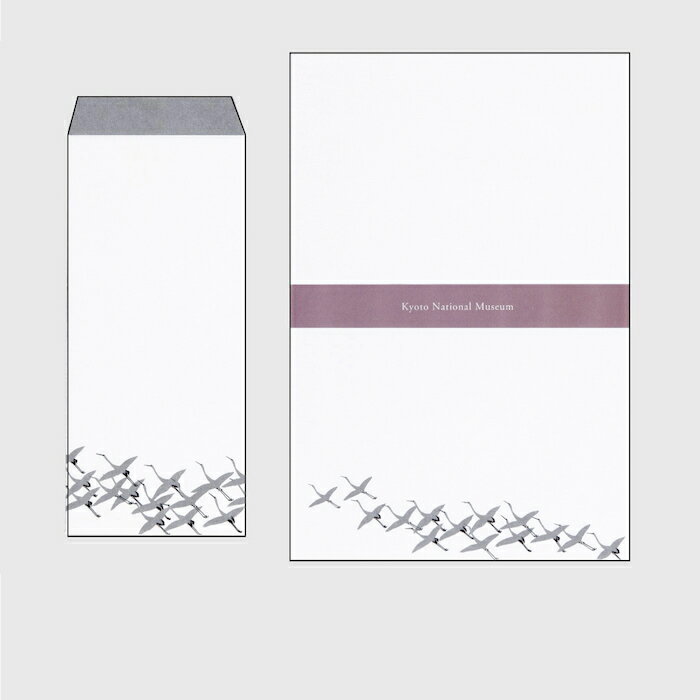 レターセット〈重文 鶴図下絵和歌巻〉 書：本阿弥光悦筆　画：俵屋宗達筆