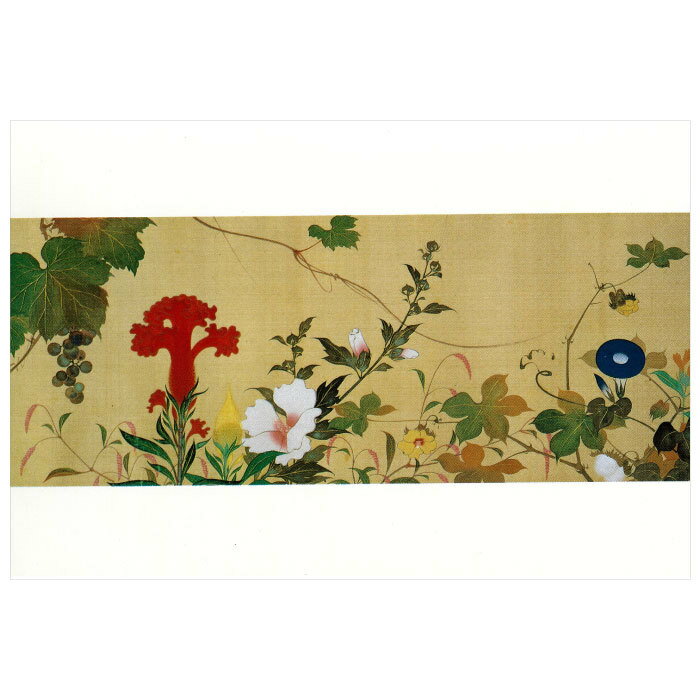 【DM便可】 絵はがき 〈四季花鳥図巻（部分）〉 酒井抱一筆 T-246