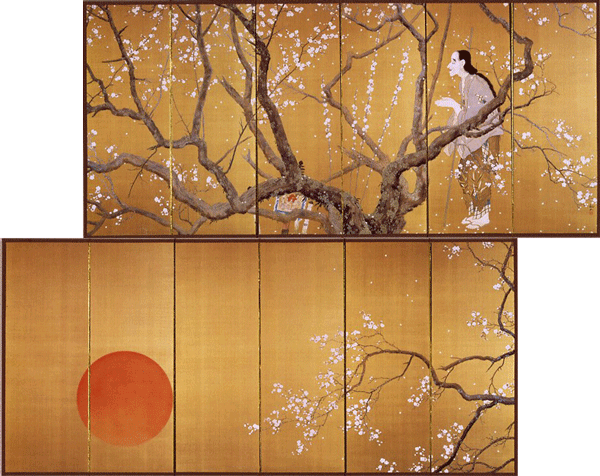 縮小屏風〈重文 弱法師〉下村観山