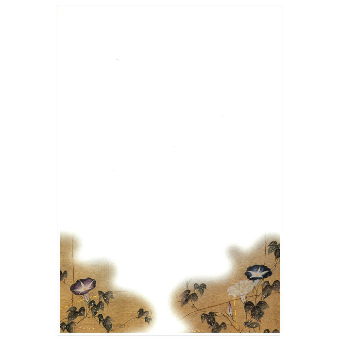 【DM便可】 絵はがき〈曙染絽地　朝顔に婦女立姿文様〉 NK-008