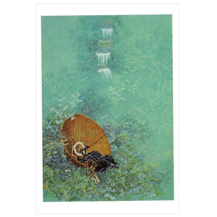 絵はがき〈行きくれてなんとここらの水のうまさは 山頭火〉 池田遥邨筆 NA-66