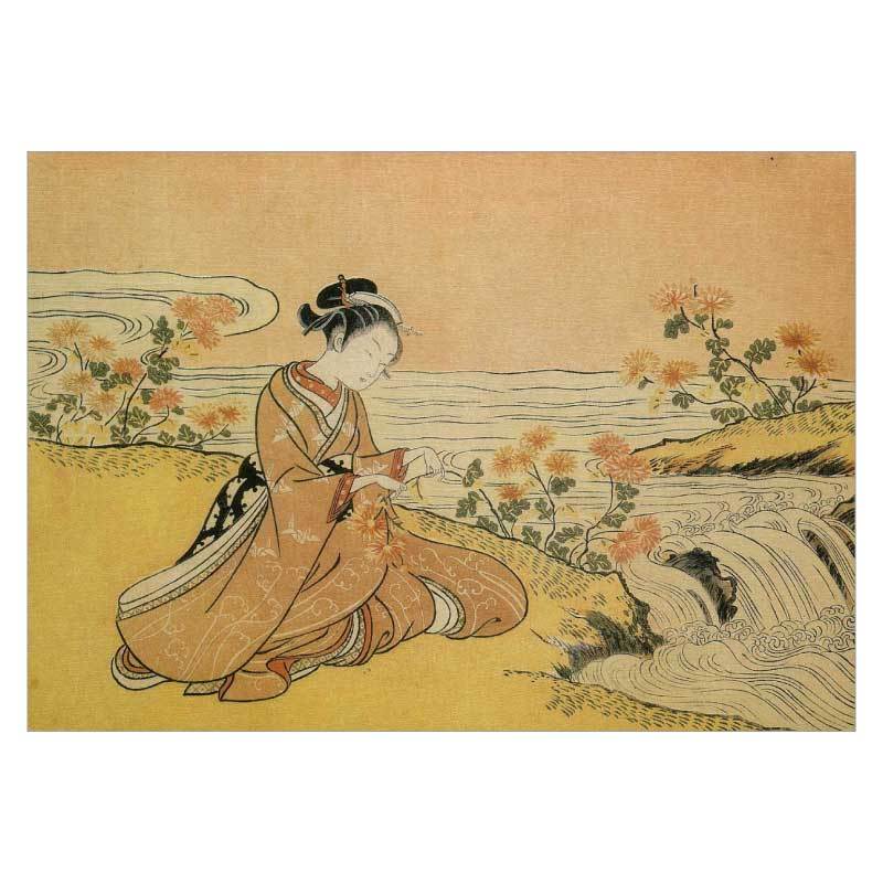 浮世絵 絵はがき〈見立菊慈童〉鈴木春信筆 T-251 ポストカード 重要美術品