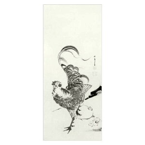 【DM便可】 コロタイプ長型はがき 〈群鶏図押絵貼屏風(部分)〉 伊藤若冲筆