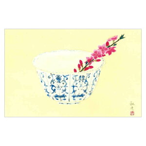 【DM便可】 コロタイプ絵はがき〈季趣五題 はるかおる 紅花青花〉安田靫彦 BC-059