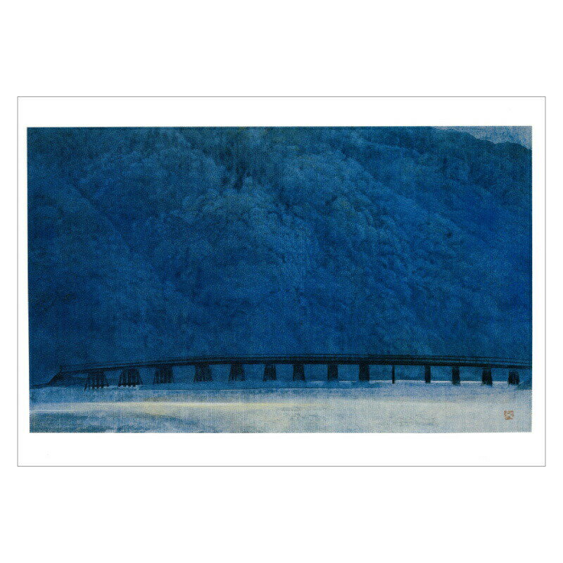 【DM便可】 絵はがき〈嵐山渡月〉林潤一筆 NB-056