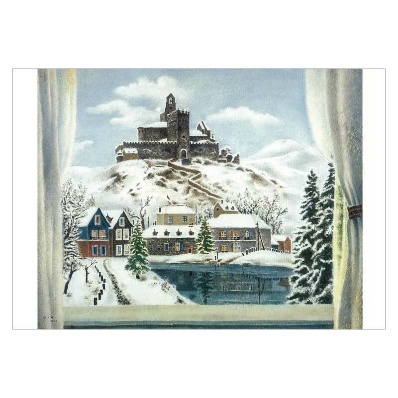 【DM便可】 絵はがき〈雪の街〉岡鹿之助筆 洋-29
