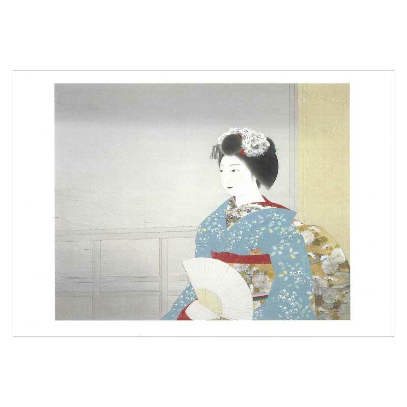 【DM便可】 絵はがき〈夕涼〉宇田荻邨筆