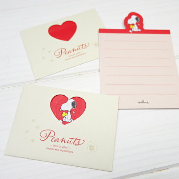 PEANUTS(スヌーピー)FULL OF LOVE シリーズ窓からスヌーピーがちらりミニレターセット・スヌーピーとウッドストック