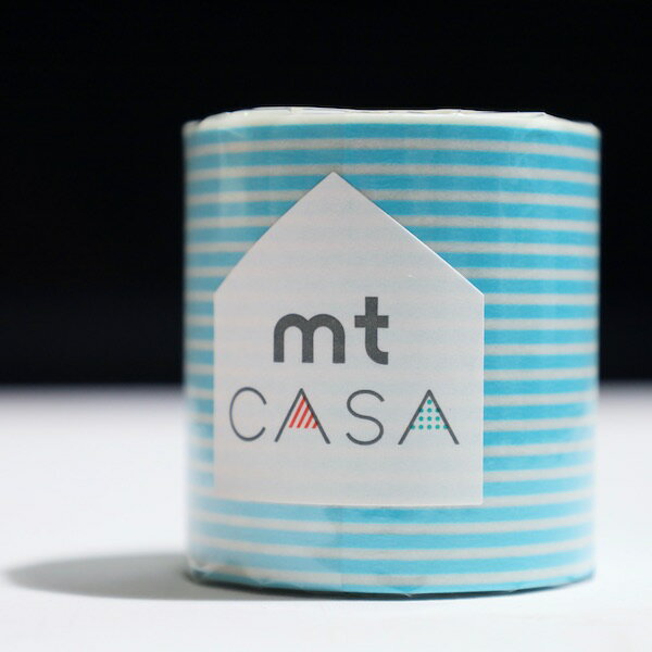 カモ井加工紙〈mt casa〉masking tape マスキングテープ50mm幅x10m巻ボーダーパステルブルー 20 off