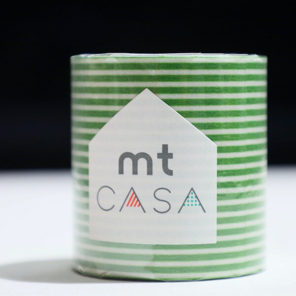 カモ井加工紙〈mt casa〉masking tape マスキングテープ50mm幅x10m巻ボーダーライトグリーン 20 off