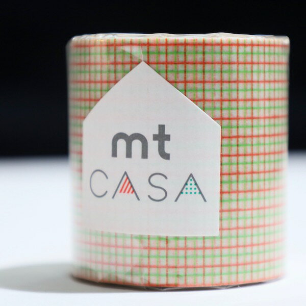 カモ井加工紙〈mt casa〉masking tape マスキングテープ50mm幅x10m巻方眼グリーンxオレンジ 20 off