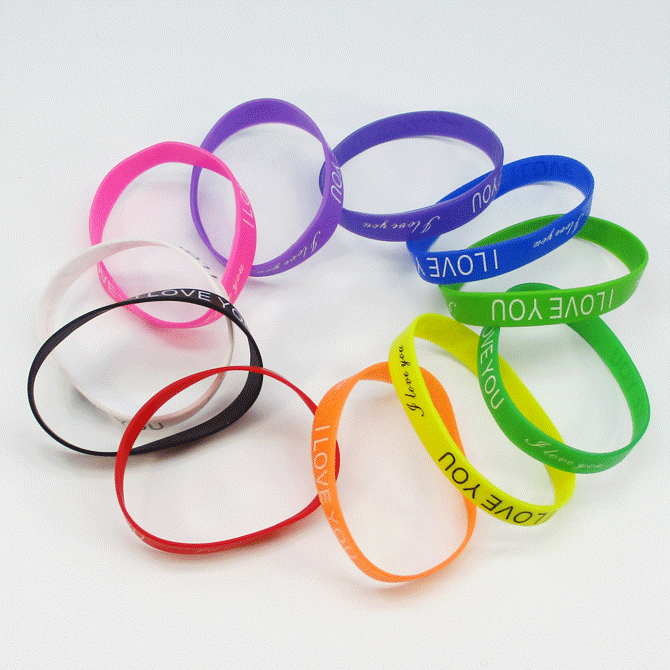 【ILOVE YOU】シリコンバンド単色【1本入り】【リストバンド】【シリコンリング】【シリコンゴム】寸法【外形:約65mm(径)×約10mm(幅)x1mm(厚)】ブレスレット、ブックバンドなど使い方いろいろ!!耐熱、耐寒、耐水性にすぐれています。
