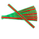 クリスマスリボン-7(メリークリスマスグリーン/ゴールド/レッド)約22cm【20本入】手芸材料