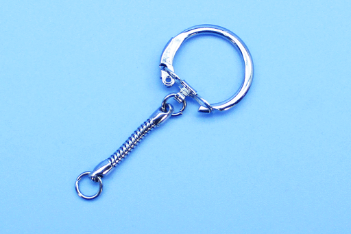 キーホルダー 全長約65mm <1個>【パーツ】【アクセサリ】【金具】 カラー:シルバーメッキ