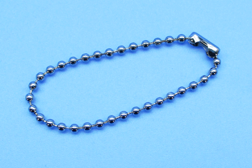 ボールチェーン シルバー Φ2.4mm 1本【コネクタ付】【キーホルダー】【パーツ】【アクセサリ】【金具】 カラー:シルバーメッキ