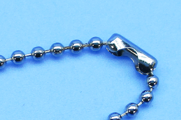 ボールチェーン シルバー Φ2.4mm 1本【コネクタ付】【キーホルダー】【パーツ】【アクセサリ】【金具】 カラー:シルバーメッキ