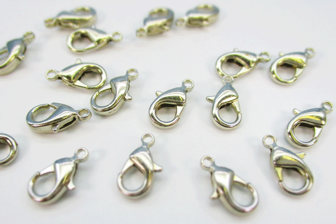 カニカン 約12mm 【12個】 カラー:シルバー 【キーホルダー】【パーツ】【アクセサリ】【金具】