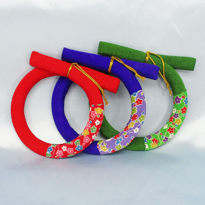 ちりめんベース　和風結びリース　Φ120mm　　1個　【発泡スチロール】【スチロールリース】【和風リー..