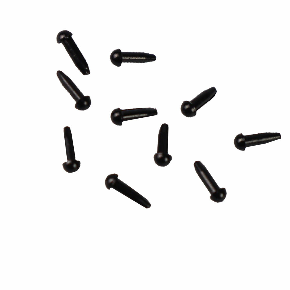 （半円形）手芸　目　さし目 　直径約2.5mm（黒色　10個入）さし鼻　ハナ　目玉　ソリッドアイ　 ぬい..