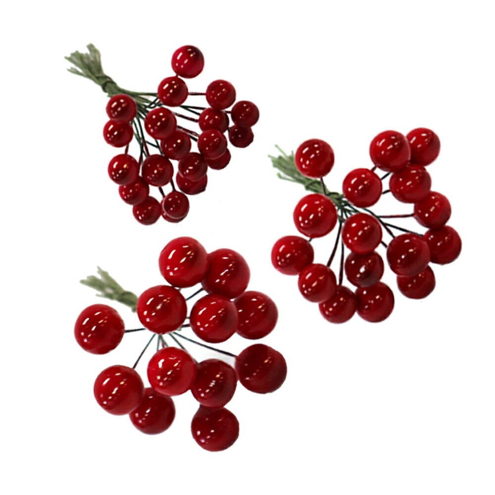 （A-3）赤い実（造花・秋・実） 人工ベリー（チェリー：S/M/L)　花材　DIYデコレーション　クリスマス装飾パーツ