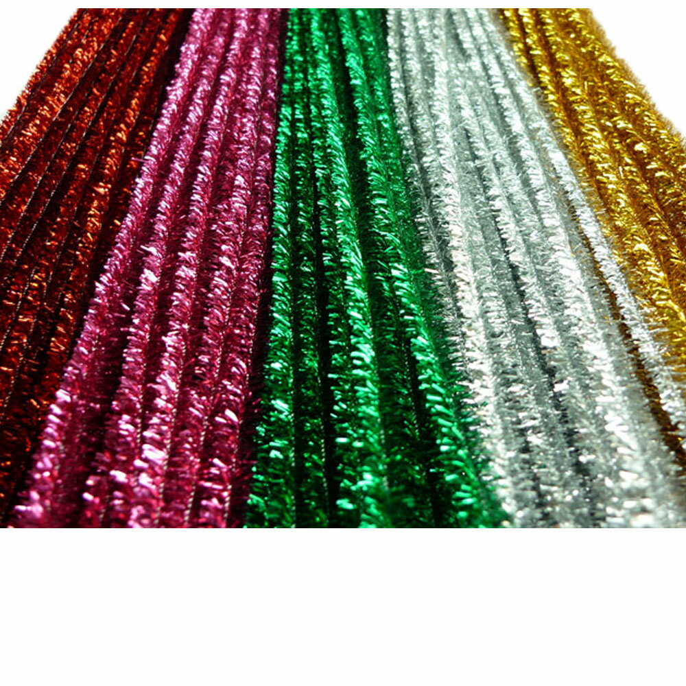 ラメモール 【単色20本入り】【直径：3mm/6mm/9mm 】手芸モール　【工作・飾り・造形材料】