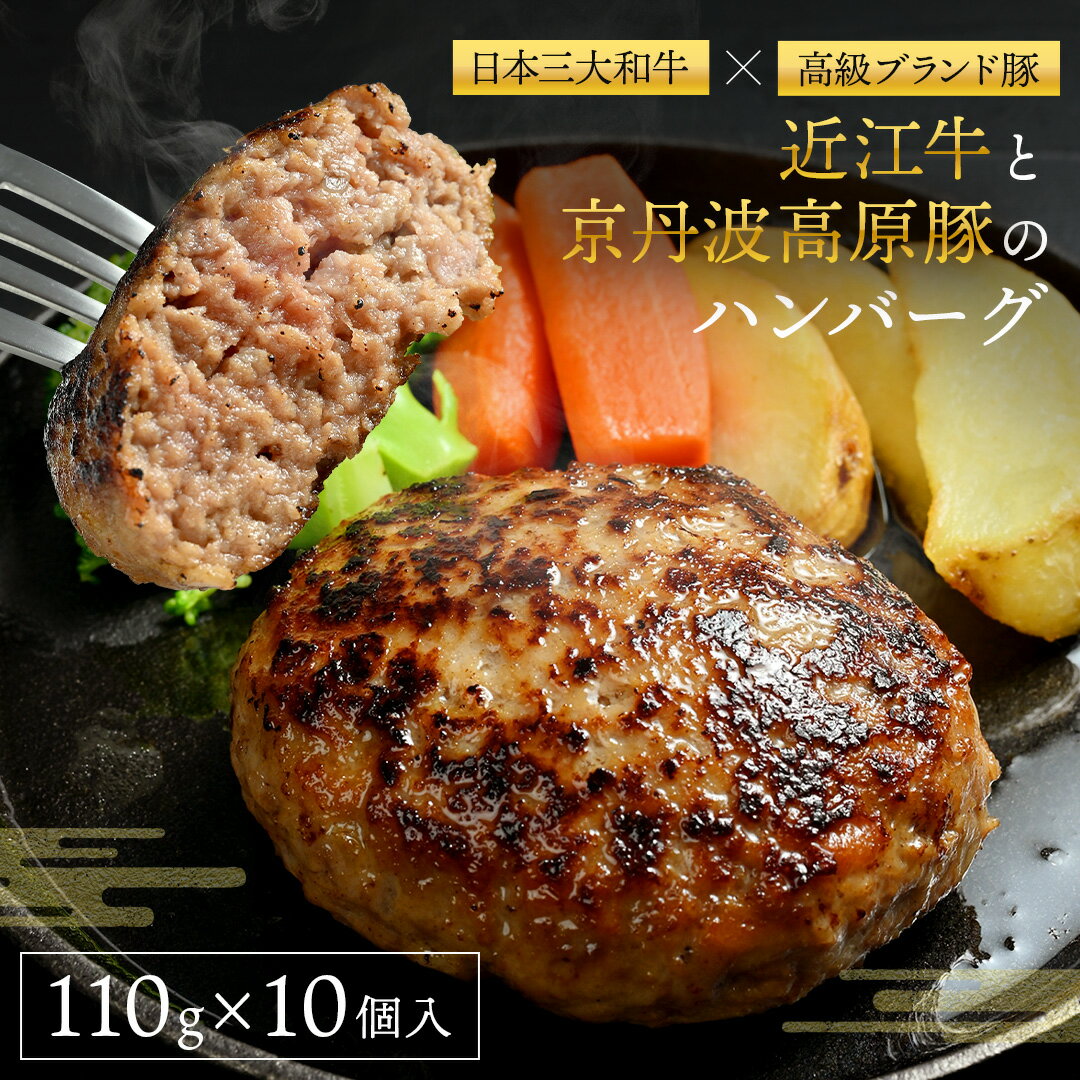 ＼7/20限定 半額 クーポン で4,536円／ 近江牛 京丹波高原豚 ハンバーグ 110g × 10個入り 日本三大和牛 黒毛和牛 高級ブランド豚 高級 牛肉 希少 豚肉 生ハンバーグ 焼くだけ 簡単 調理 時短 料理 冷凍 アレンジ 国産 和牛 豚肉 大容量 お肉 肉 精肉 実用的 ギフトのサムネイル