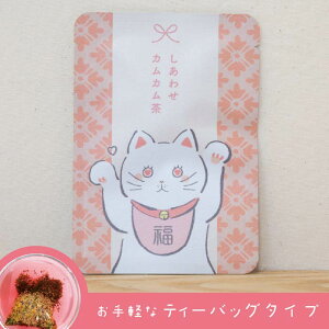 【しあわせカムカム茶(あか色のお茶)】色が変わるハーブ入り玉露「はなぎょくろ」玉露・ハイビスカス・カモミールのブレンドハーブティー(ティーバッグ1包入)/ハイビスカス カモミール 京玉露 ハーブティー 赤色 プチギフト かわいい 招きネコ