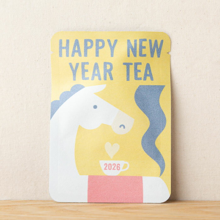 【HAPPY NEW YEAR TEA 2026（うま）｜年末年始｜ごあいさつ茶｜和紅茶ティーバッグ1包入り】 プチギフトやお土産にもぴったりな「ごあいさつ茶」 日本茶専門店の京都・宇治田原産和紅茶ティーバッグ1包入／新年のご挨拶 お正月 午年 美味しい お茶 年末挨拶 年賀