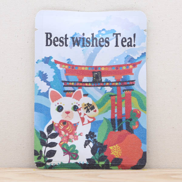 楽天京都ぎょくろのごえん茶プチギフト お茶【ホラグチカヨ｜Best wishes Tea!】プチギフトやお土産にもぴったりな「ごあいさつ茶」京都・宇治田原産・和紅茶ティーバッグ1包入／ネコ 福 招き猫 お茶 かわいい おしゃれ プレゼント 贈り物