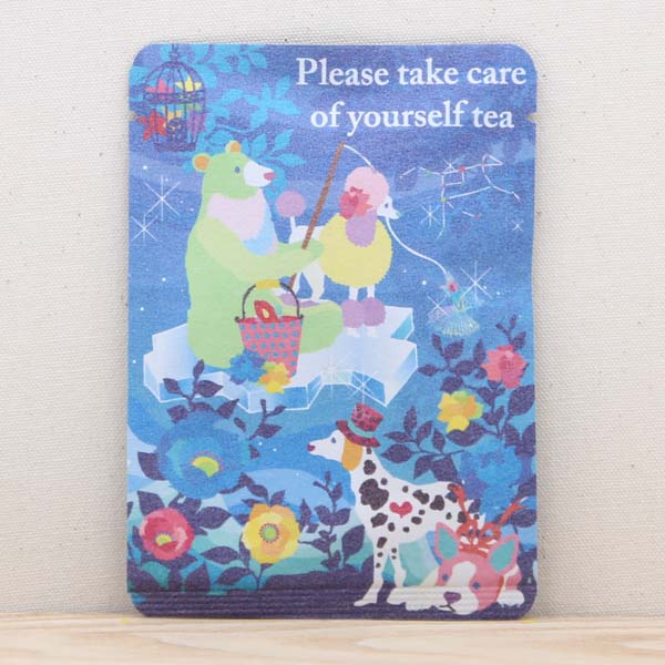 プチギフト お茶【ホラグチカヨ｜Please take care of yourself tea】プチギフトやお土産にもぴったりな「ごあいさつ茶」京都・宇治田原産・和紅茶ティーバッグ1包入／クマ 犬 ダルメシアン プードル お花 星座お茶 かわいい おしゃれ プレゼント 贈り物