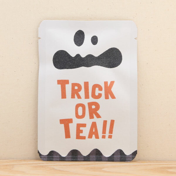 プチギフト ハロウィン かわいい お茶【trick or tea(おばけ)｜ハロウィン｜ごあいさつ茶】　プチギフトやお土産にもぴったりな「ごあいさつ茶」シリーズ　日本茶専門店の京都・宇治田原産和紅茶ティーバッグ1包入/ハロウィンパーティー おばけ かわいい 美味しい お茶