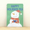 【HAPPY HOLIDAYS TEA (雪ダルマ)｜ごあいさつ茶｜和紅茶ティーバッグ1包入り】プチギフトやお土産にもぴったりな「ごあいさつ茶」シリーズ 日本茶専門店の京都・宇治田原産和紅茶ティーバッグ1包入／お茶 紅茶 プチギフト かわいい 雪だるま snowman クリスマス