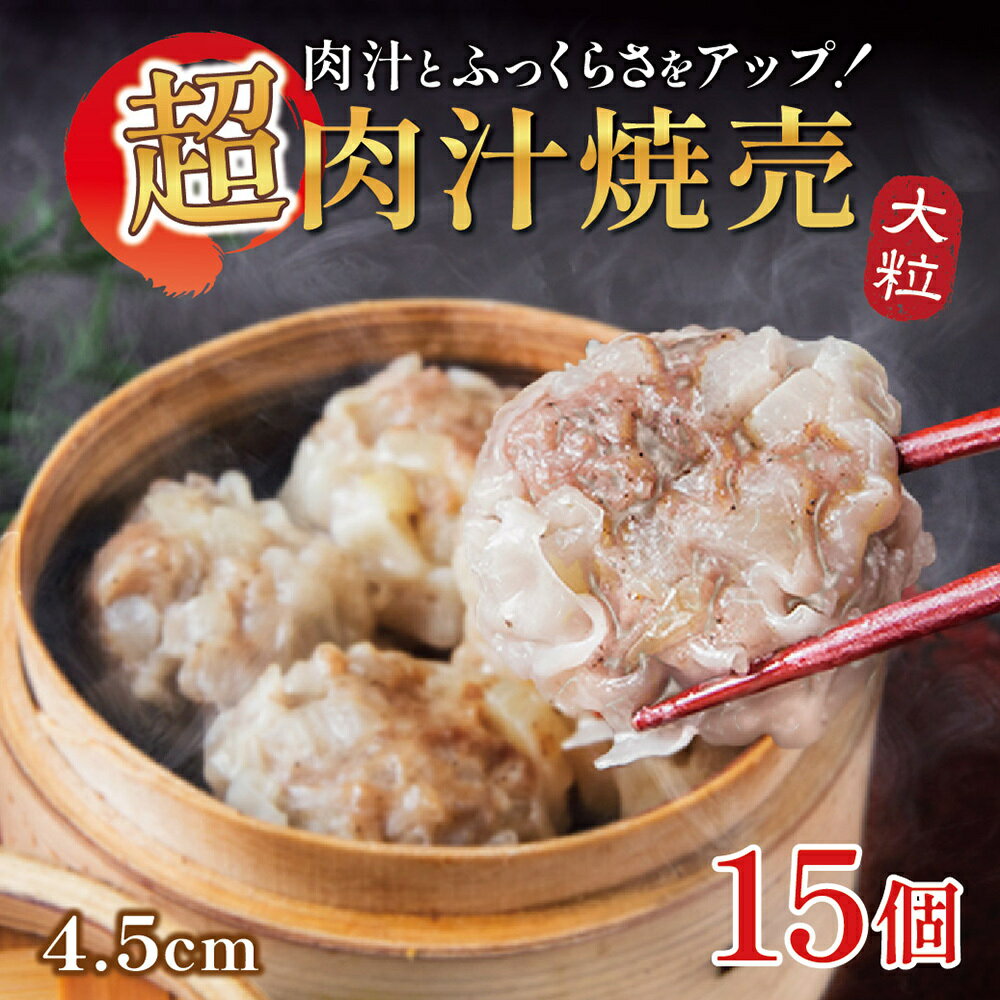 【ランキング4冠】超肉汁 焼売 ジャンボ シュウマイ 大きい 通常の1.5倍（45g×15個）口中に肉汁溢れる！ ギフト 惣菜…