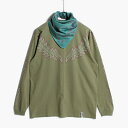 blackmeans ブラックミーンズ メンズ トップス Tシャツ ロンT グラフィック プリント バンダナ 長袖 23AW サイズL-XL グリーン/緑 BANDANA LS TEE -GREEN-