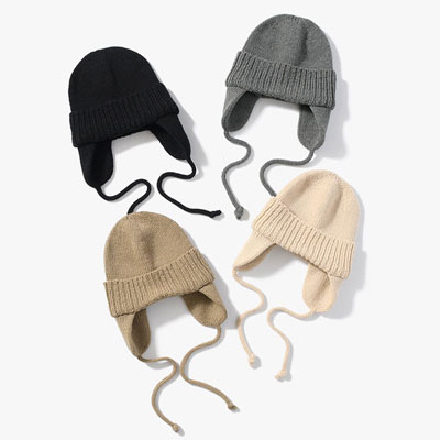 RACAL ラカル 耳当て付きニット帽 ニットワッチ 帽子 メンズ/レディース ニットキャップ ビーニー 25秋冬 DOG EAR TAB KNIT WATCH -4.COLOR-