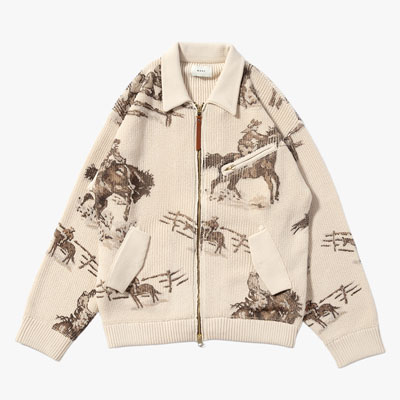 KOOI  ˥åȥ㥱å ȥåץ /ǥ åץåץ˥å Ĺµ 25 COWBOY PRINT ZIP KNIT -3.COLO...