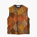 children of the discordance pb`[NxXg Be[WU[ Y NY LEATHER PATCHWORK VEST -BROWN-