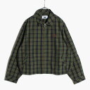 co,com wear. V[I[V[I[GEFA Vcu] TCYM/L CgAE^[ XEBOgbv `FbN Y CHECK SHIRT BLOUSON -GREEN-