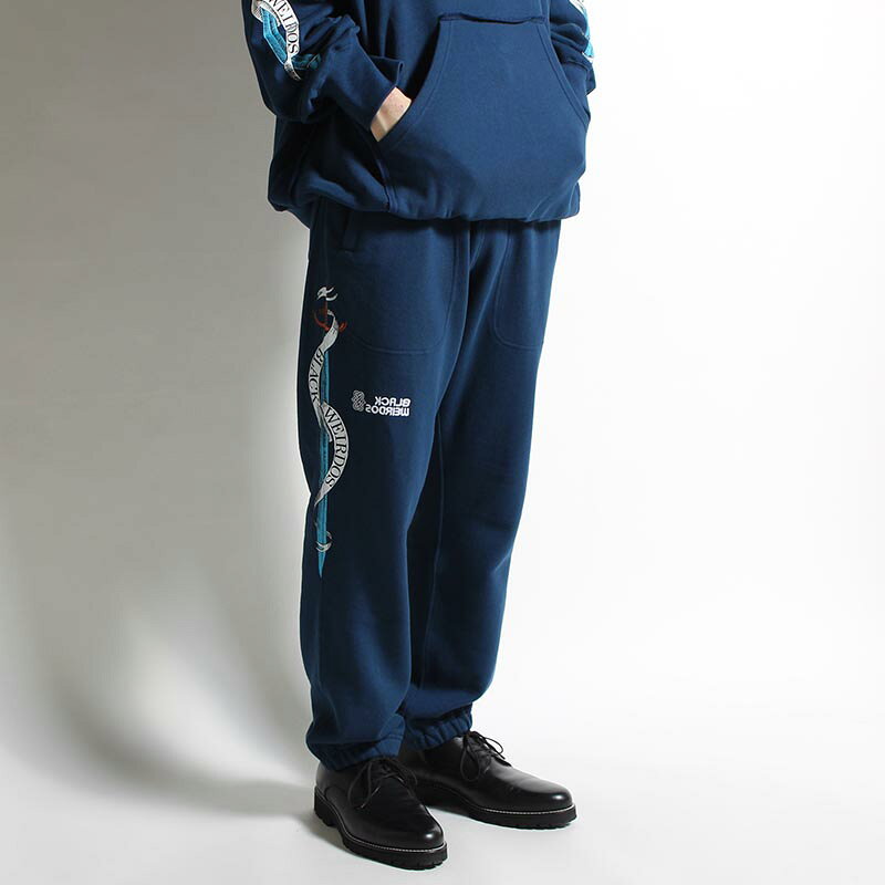 BlackWeirdos ブラックウィドウ リバーシブルスウェットパンツ L/XLサイズ ボトムス リブパンツ イージーパンツ メンズ REVERSIBLE SWEAT PANTS -NAVY- _FAIR _FAIR