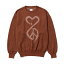 Sasquatchfabrix. サスクワァッチファブリックス ニット メンズ トップス セーター 24SS サイズM-L ブラウン/茶 CALLIGRAPHIC "LOVE & PEACE" KNIT -BROWN-