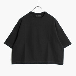 ユハ JUHA ワイドシルエットTシャツ サイズ3-4 トップス 半袖 クルーネック オーバーサイズ 無地 VINTAGE WIDE CROP P/O -BLACK-