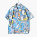 KUON NI Vc Y gbvX I[vJ[ n ZbgAbv TCYM-L u[/ Suminagashi Printed Camp Collar Shirt -MULTI-