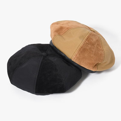 Indietro Association インディエトロアソシエーション 8パネルベレー帽 帽子 ロゴ レザー コンビベレー 8PANEL COMBI BERET -2.COLOR- Indietro Association インディエトロアソシエーション 8パネルベレー帽 帽子 ロゴ レザー コンビベレー 8PANEL COMBI BERET -2.COLOR-