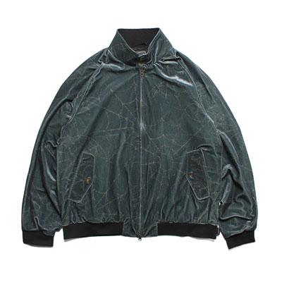 【SALE】Pretense プリテンス ベロアジャケット グラフィック プリンター 蜘蛛 サイズM/L アウター 長袖 フロントジップ メンズ Spiderweb Velour Jacket -2.COLOR- _FAIRのサムネイル