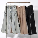 HIGH-GATE ハイゲート ワイドパンツ メンズ ボトムス バギーパンツ ワーク デニムパンツ 刺繍 25春夏 CHAIN WIDE PANTS -3.COLOR-