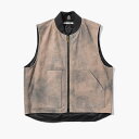 SEVEN BY SEVEN セブンバイセブン レザーベスト スエード ヴィンテージ加工 本革 サイズS/M LEATHER WORK VEST Goat suede Antique finish -GRAY-